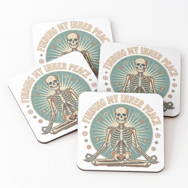 Item preview, Vintage Skeleton Yoga T-Shirt - Finding My Inner Peace Retro Graphic designed and sold by YourWearPulse.