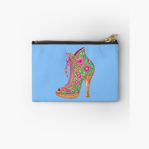 Item preview, Green and Pink Floral Romantic Gothic Boot designed and sold by LaRoach Digital Arts.