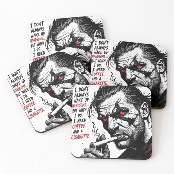 Item preview, Coffee and Cigarette Morning Mood | Gritty Red Eye Graphic Art designed and sold by LONE SPIRIT CO..