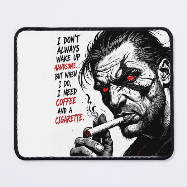 Item preview, Coffee and Cigarette Morning Mood | Gritty Red Eye Graphic Art designed and sold by LONE SPIRIT CO..
