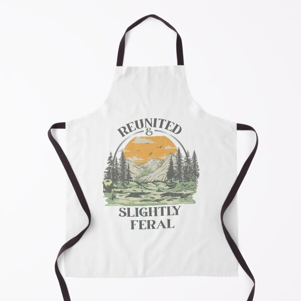 Item preview, Reunited & Slightly Feral Vintage Mountain Forest Camping Nature Typography Design designed and sold by arabiw.
