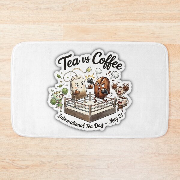 Item preview, Tea vs Coffee Boxing Match - International Tea Day Sticker designed and sold by sabarinath3421.