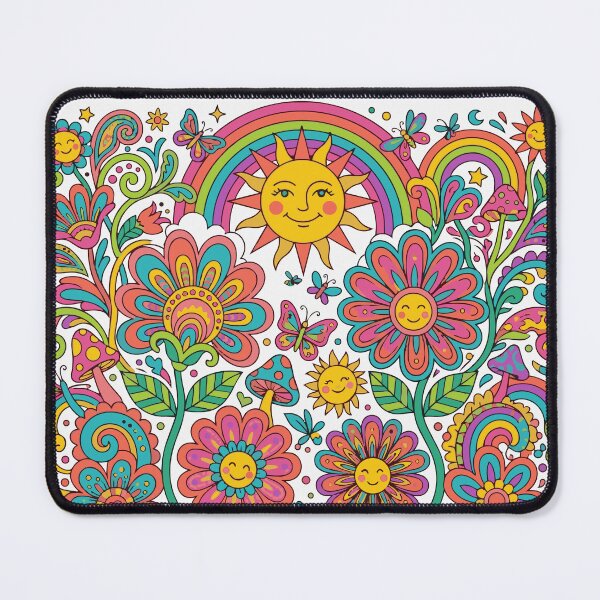 Item preview, Groovy 70s Retro Psychedelic Floral Sun Art designed and sold by Far Out Goods.