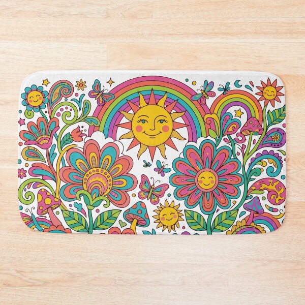 Item preview, Groovy 70s Retro Psychedelic Floral Sun Art designed and sold by Far Out Goods.