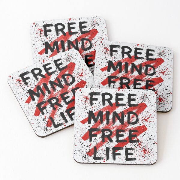 Item preview, Free Mind Free Life - Bold Grunge Paint Splatter Typography Design designed and sold by GoGreenlove.