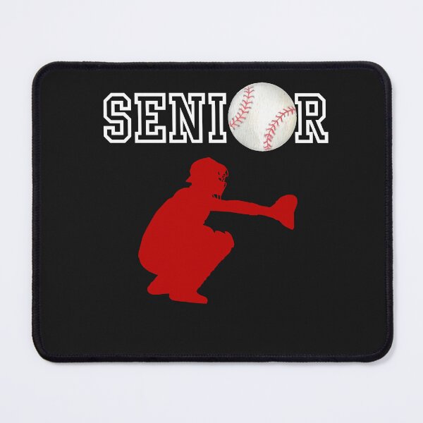 Item preview, Senior Baseball Player with Red Catcher Silhouette designed and sold by JaymeOctober.
