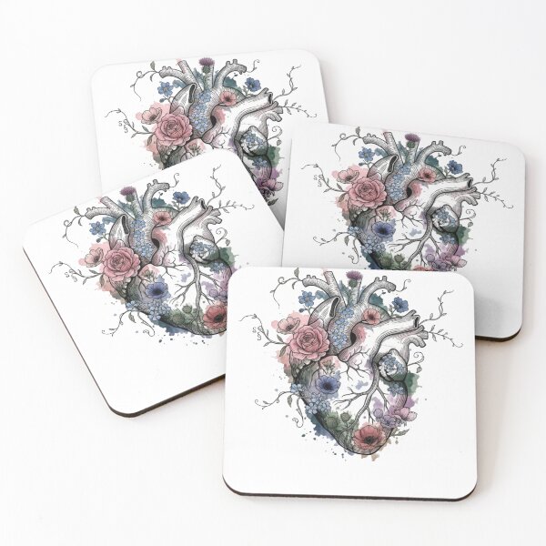 Item preview, Botanical Anatomical Heart Graphic - Floral Wildflowers Watercolor Art designed and sold by YourWearPulse.