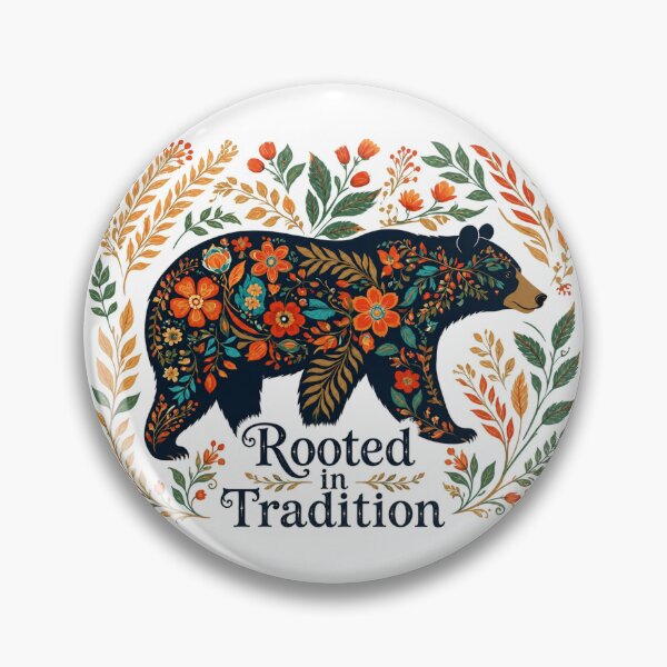 Item preview, Floral Bear – Botanical Folk Art Animal | Boho Nature Inspired Bear Design designed and sold by LONE SPIRIT CO..