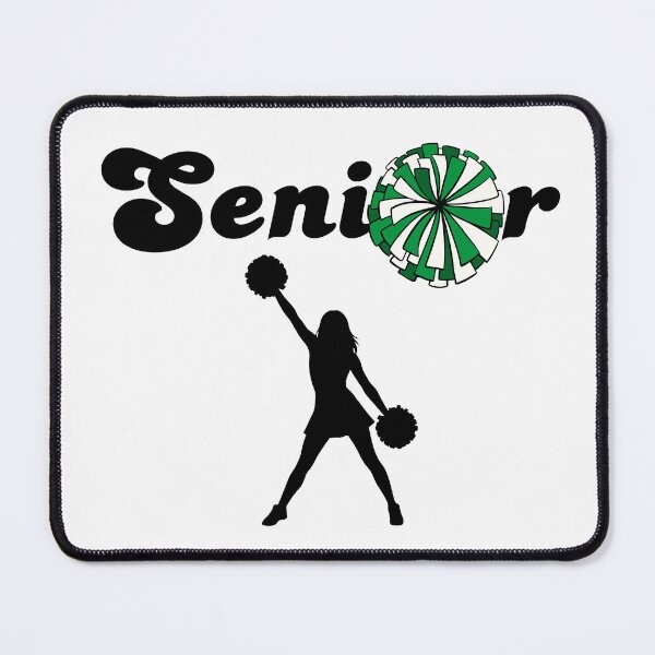 Item preview, Senior Cheerleader Silhouette with Green & White Pom Pom designed and sold by JaymeOctober.