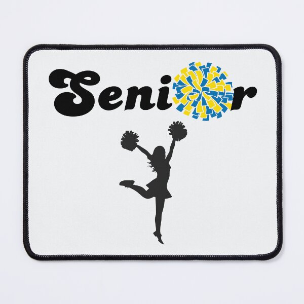 Item preview, Senior Cheerleader Silhouette with Blue & Yellow Pom Pom designed and sold by JaymeOctober.