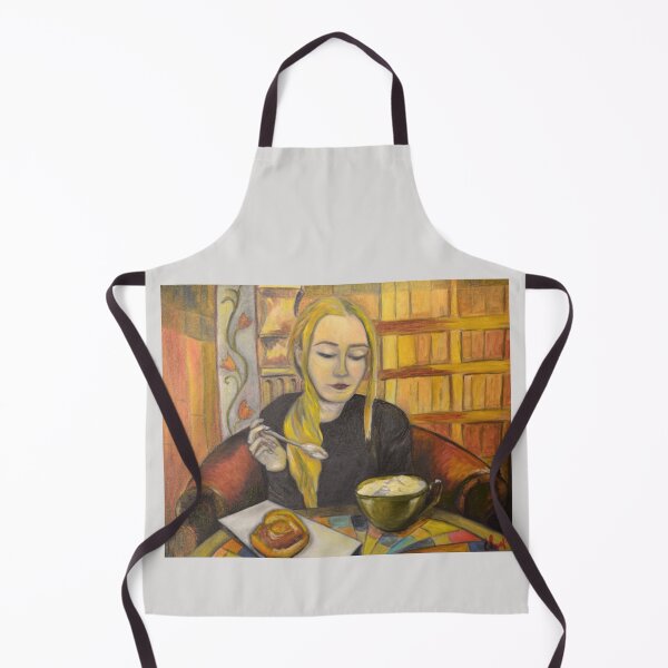 Item preview, IT’S COFFEE TIME | Self-Portrait Oil Painting by Svetlana Shavrina | Fine Art Print designed and sold by BlueberrySwan.