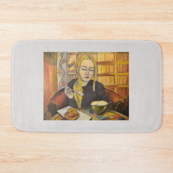 Item preview, IT’S COFFEE TIME | Self-Portrait Oil Painting by Svetlana Shavrina | Fine Art Print designed and sold by BlueberrySwan.