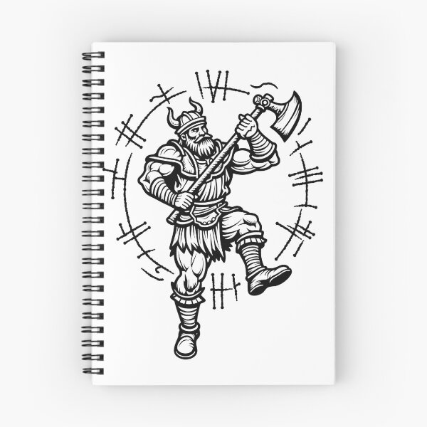 Item preview, Viking Warrior Axe Throw Tattoo Flash designed and sold by Qubivibe.