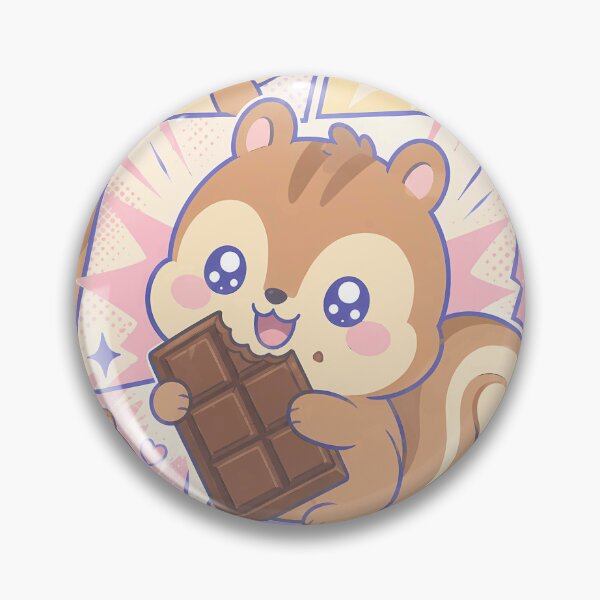 Item preview, Kawaii Squirrel Eating Chocolate Comic Panel designed and sold by Gift Phrase Studio.