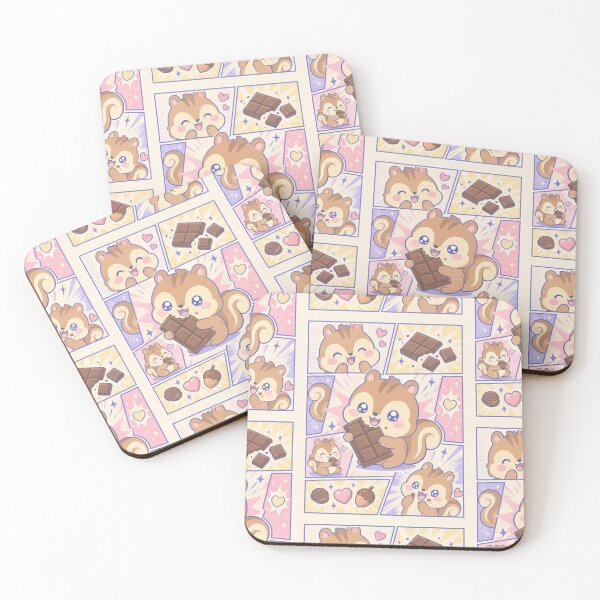 Item preview, Kawaii Squirrel Eating Chocolate Comic Panel designed and sold by Magmashup.