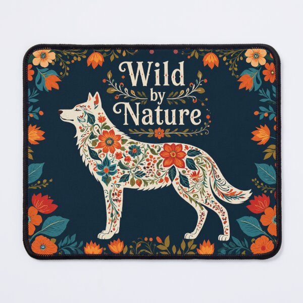 Item preview, Wild by Nature Floral Fox Folk Art | Woodland Botanical Animal Design designed and sold by LONE SPIRIT CO..