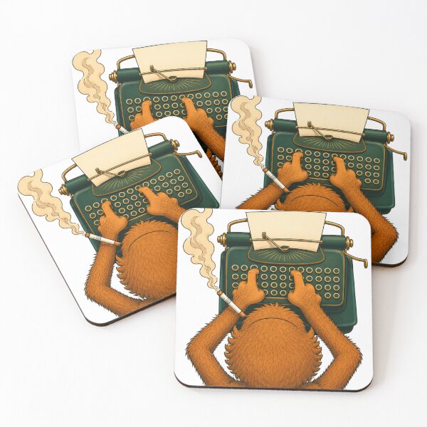 Item preview, Monkey Typing - Rick Ellis - Funny Monkey Typewriter Illustration for Writers designed and sold by RickE.