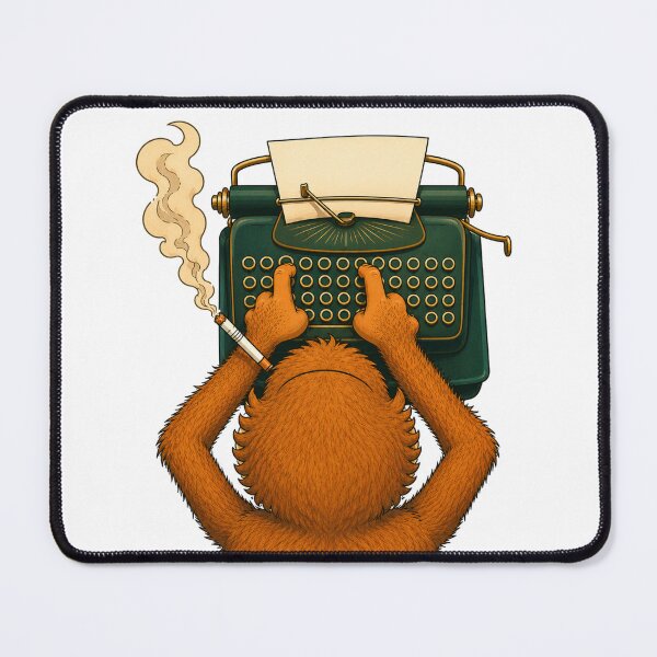Item preview, Monkey Typing - Rick Ellis - Funny Monkey Typewriter Illustration for Writers designed and sold by RickE.