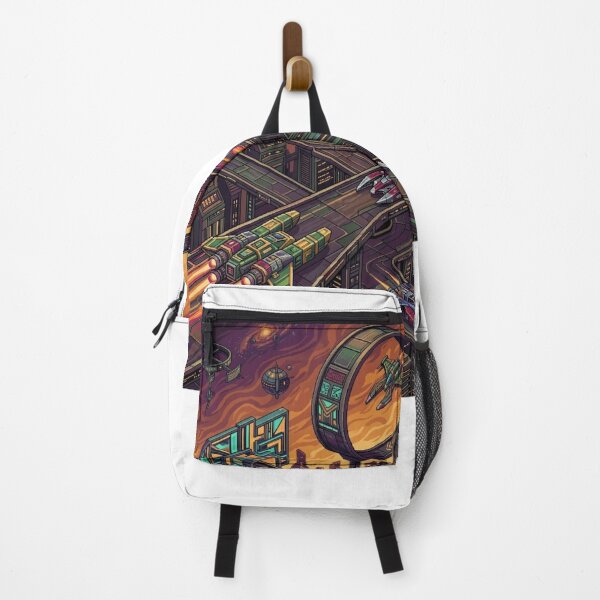 Item preview, Retro Pixel Art Sci-Fi Metropolis & Space Highway designed and sold by Dzblack.