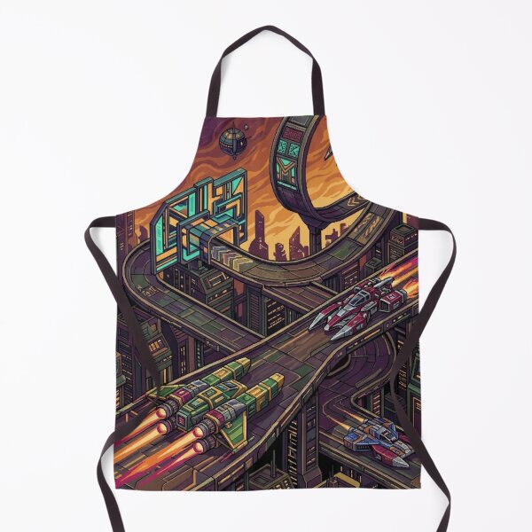 Item preview, Retro Pixel Art Sci-Fi Metropolis & Space Highway designed and sold by Dzblack.