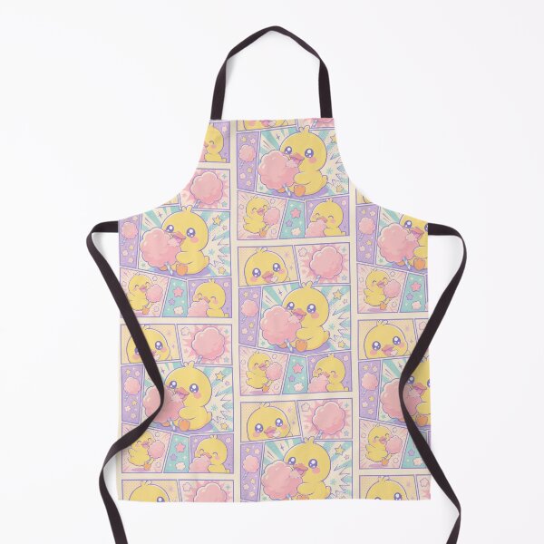 Item preview, Kawaii Duck Eating Cotton Candy Comic Panel designed and sold by Gift Phrase Studio.