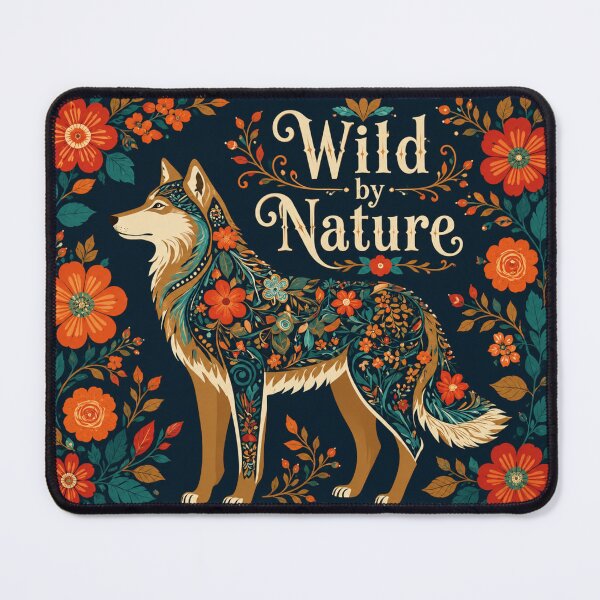 Item preview, Wild by Nature Floral Fox Folk Art | Woodland Botanical Animal Design designed and sold by LONE SPIRIT CO..