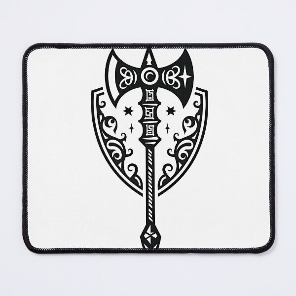 Item preview, Viking Throwing Axe and Shield Tattoo Flash designed and sold by Qubivibe.