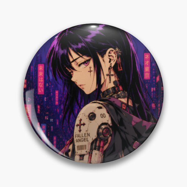 Item preview, Cyberpunk Fallen Angel - Retro Anime Warrior designed and sold by Apocalyptic Art Studio.