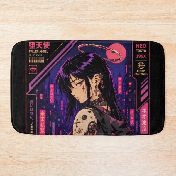 Item preview, Cyberpunk Fallen Angel - Retro Anime Warrior designed and sold by Apocalyptic Art Studio.