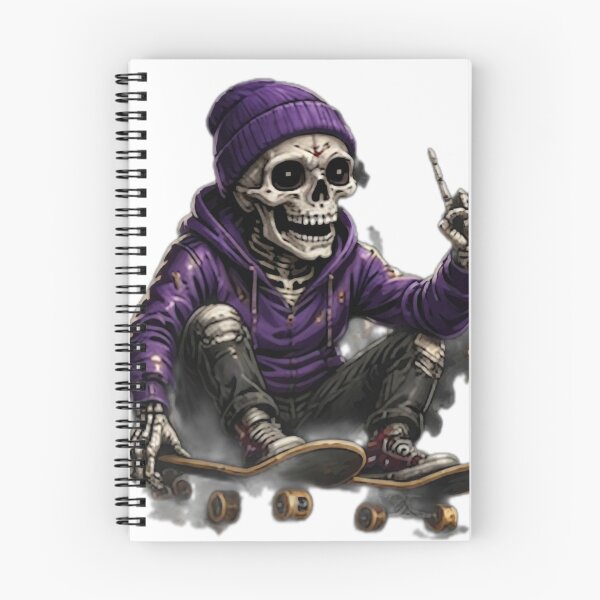 Item preview, Purple Hoodie Skate Skeleton designed and sold by DailyDoodlesBySumbul.