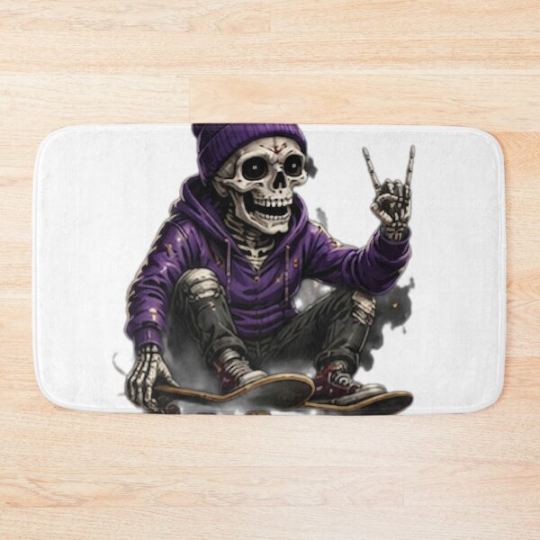 Item preview, Purple Hoodie Skate Skeleton designed and sold by DailyDoodlesBySumbul.