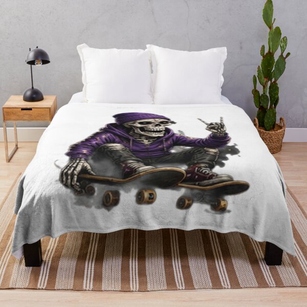 Item preview, Purple Hoodie Skate Skeleton designed and sold by DailyDoodlesBySumbul.