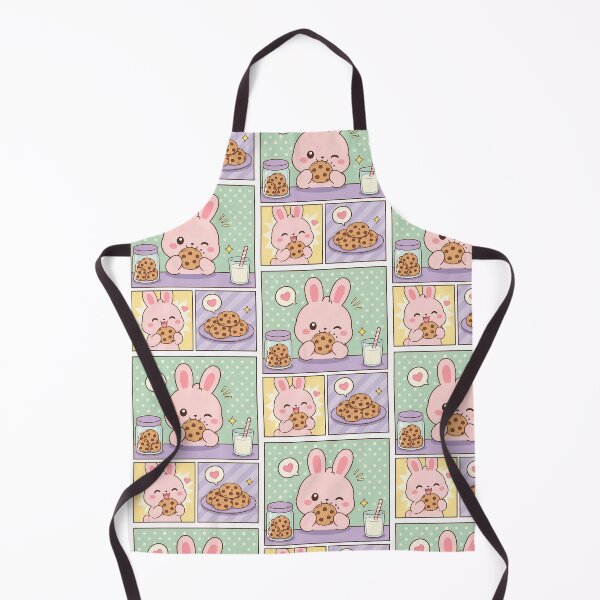 Item preview, Kawaii Bunny Eating Cookies Comic Panel designed and sold by Gift Phrase Studio.