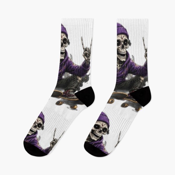 Item preview, Purple Hoodie Skate Skeleton designed and sold by DailyDoodlesBySumbul.