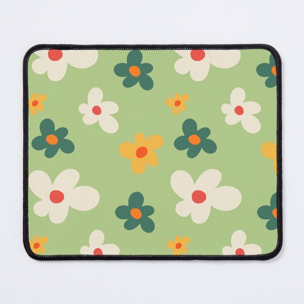 Item preview, Playful retro florals on green background designed and sold by Rue Market.