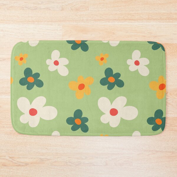 Item preview, Playful retro florals on green background designed and sold by Rue Market.