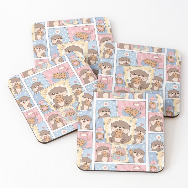 Item preview, Kawaii Otter Eating Cookies Comic Panel designed and sold by Magmashup.
