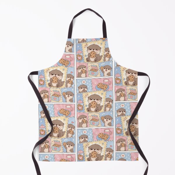 Item preview, Kawaii Otter Eating Cookies Comic Panel designed and sold by Gift Phrase Studio.