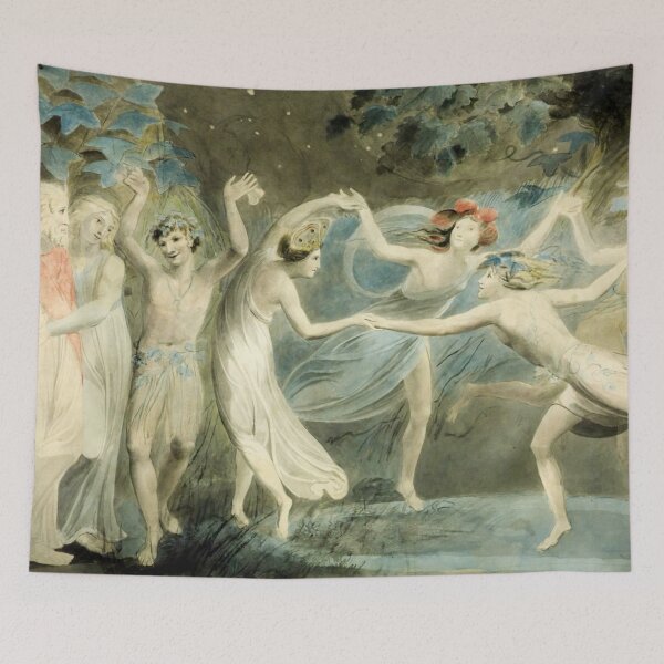 Item preview, Oberon, Titania and Puck with Fairies Dancing by William Blake - Fairy Dance Romantic Illustration for Fantasy Art Lovers designed and sold by RickE.