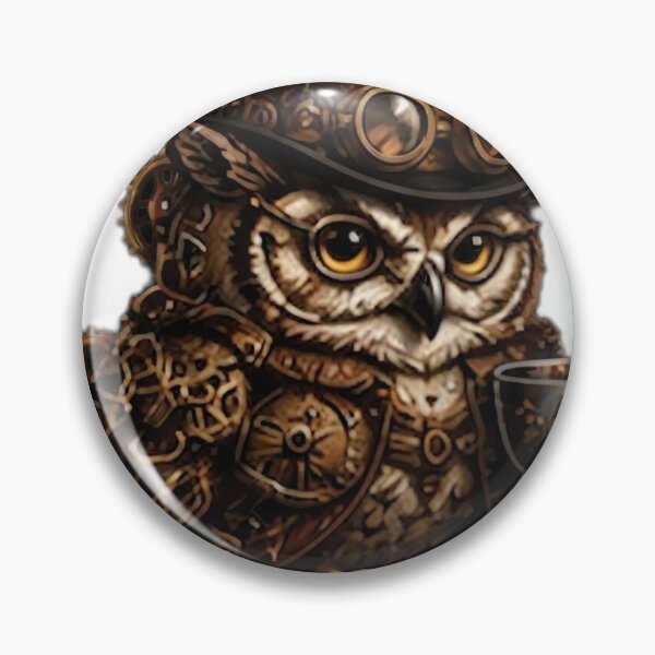 Item preview, Steampunk Owl Coffee Scholar designed and sold by DailyDoodlesBySumbul.