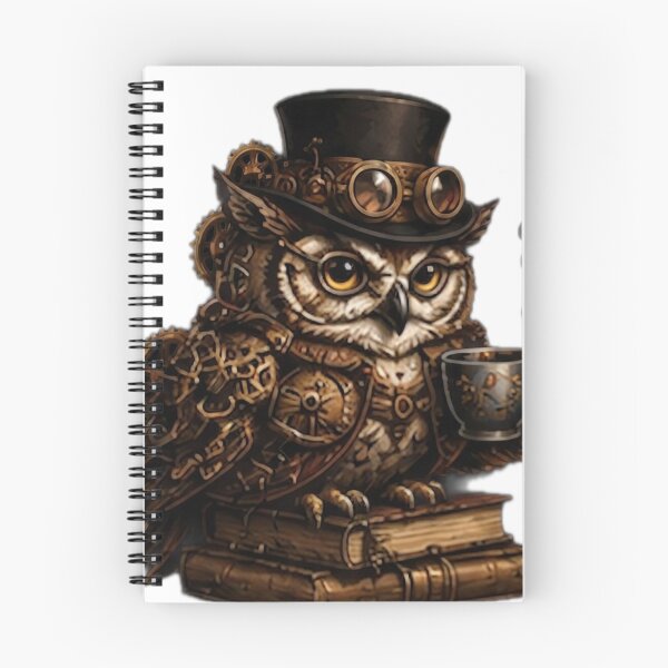 Item preview, Steampunk Owl Coffee Scholar designed and sold by DailyDoodlesBySumbul.