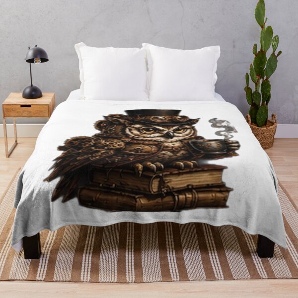 Aperçu de l'œuvre Steampunk Owl Coffee Scholar créée et vendue par DailyDoodlesBySumbul.