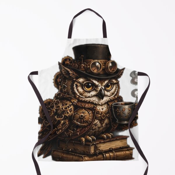 Item preview, Steampunk Owl Coffee Scholar designed and sold by DailyDoodlesBySumbul.