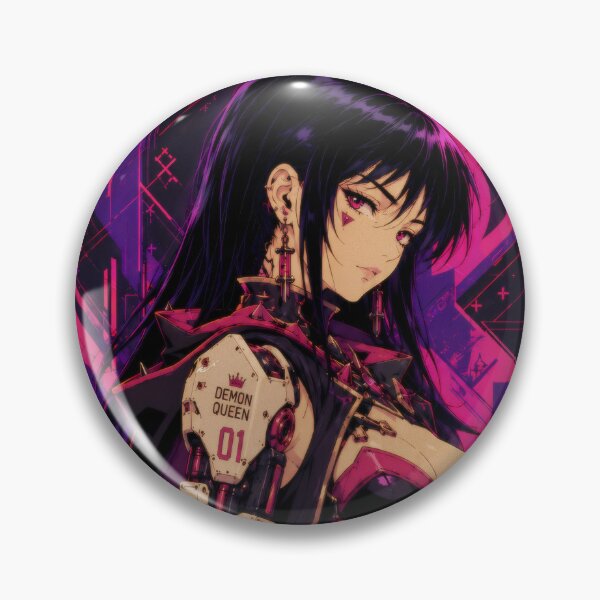 Item preview, Cyberpunk Demon Queen - Retro Anime Empress designed and sold by Apocalyptic Art Studio.