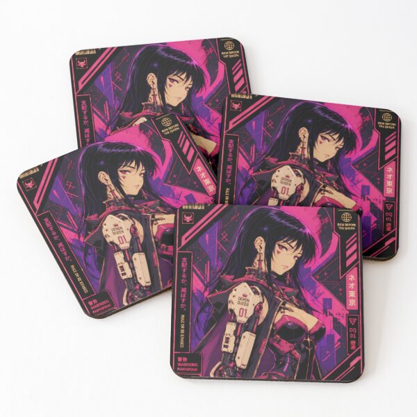 Item preview, Cyberpunk Demon Queen - Retro Anime Empress designed and sold by Apocalyptic Art Studio.