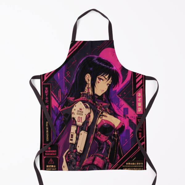 Item preview, Cyberpunk Demon Queen - Retro Anime Empress designed and sold by Apocalyptic Art Studio.