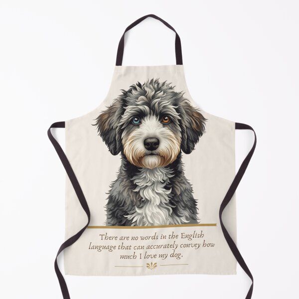 Item preview, "Aussiedoodle Portrait Blue Eyes Love Quote" designed and sold by WaggingTailsCo.