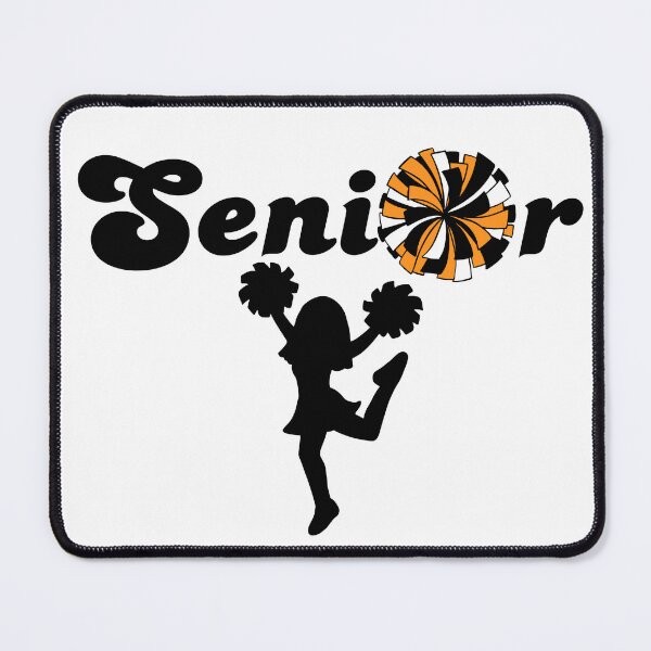 Item preview, Senior Cheerleader Silhouette with Orange & Black Pom Pom designed and sold by JaymeOctober.