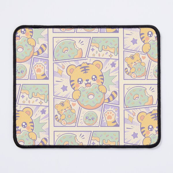 Item preview, Kawaii Tiger Donut Comic Panel designed and sold by Gift Phrase Studio.