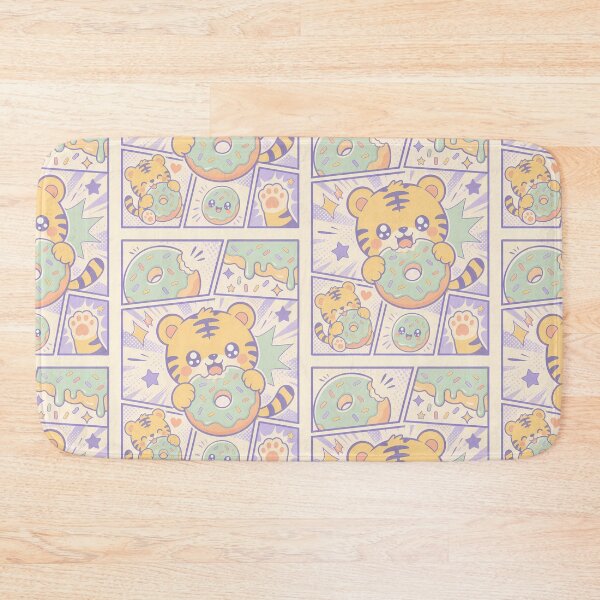Item preview, Kawaii Tiger Donut Comic Panel designed and sold by Gift Phrase Studio.